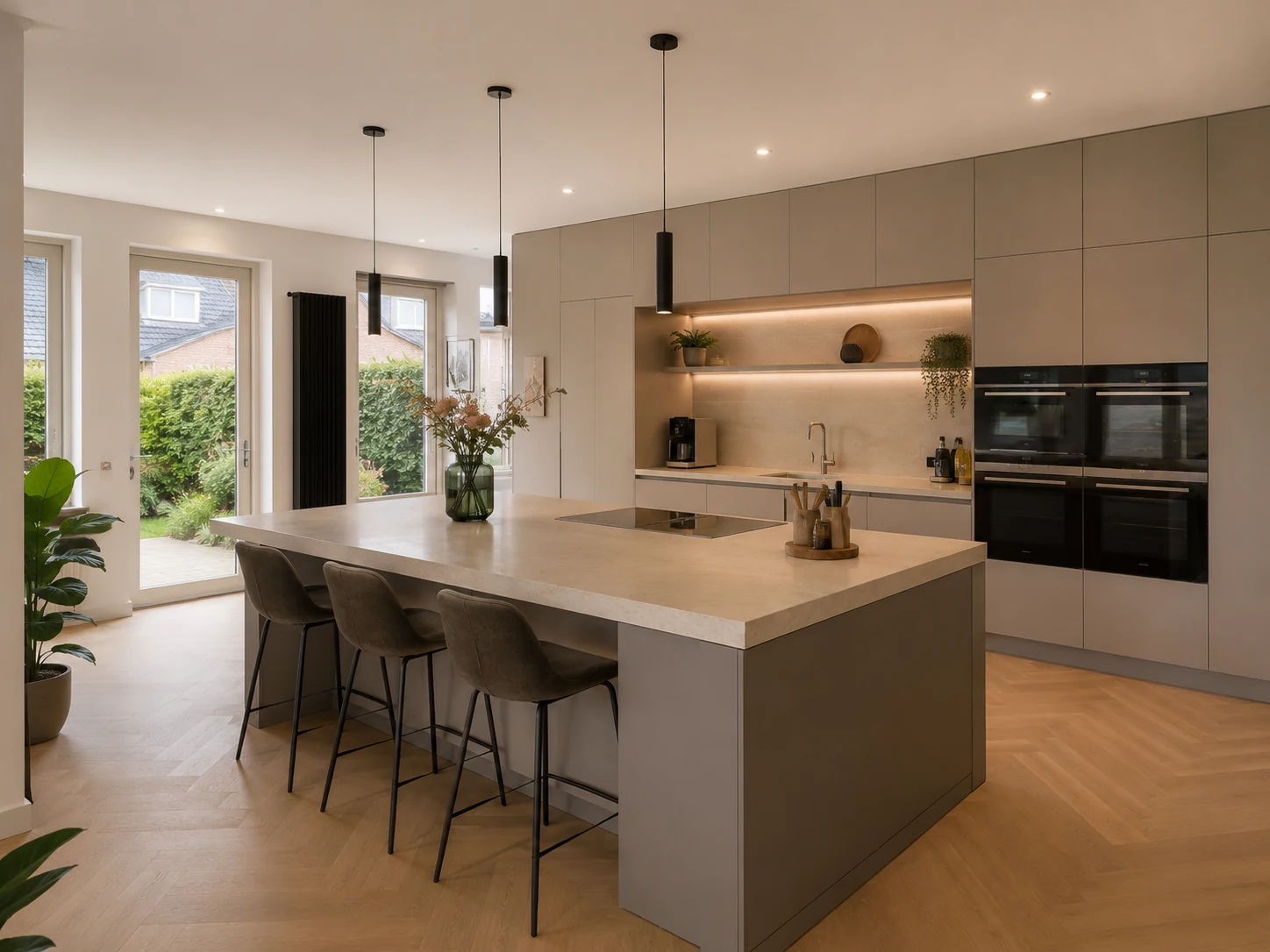 Grote luxe keuken met kookeiland