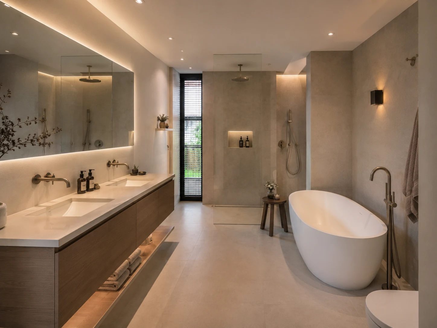 Luxe badkamer met vrijstaand bad